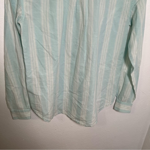 Loft Button Down Shirt Mint Green White Stripes - Picture 12 of 14
